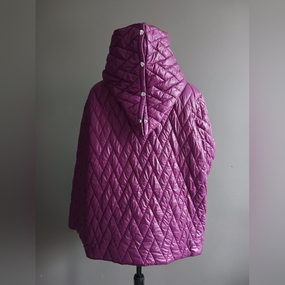 HACHE Italy Purple/ Black Quilted Jacket Size 44/ M - Picture 6 of 16
